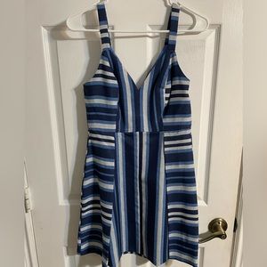 BCBGENERATION blue stripped linen dress.